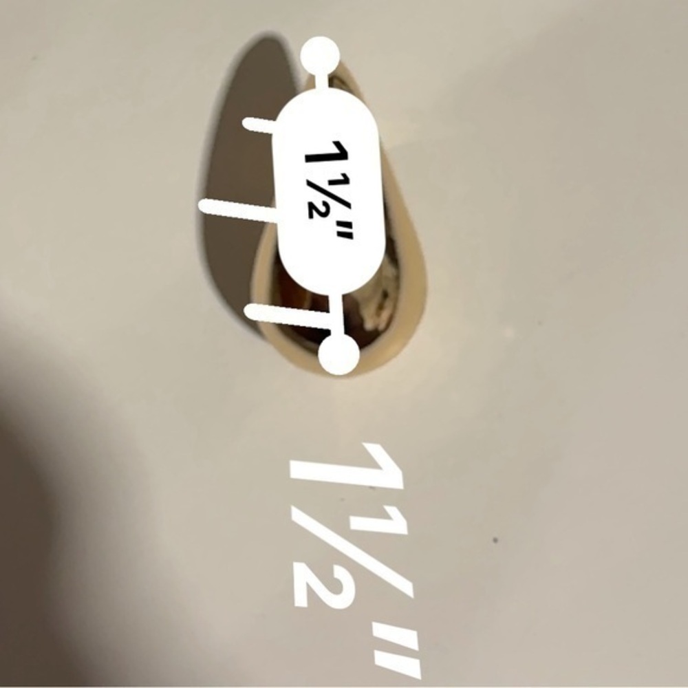 NWOT, Chunky Gold‎ Earrings, Lightweight, Water-drop, Hollow Open Hoops, - Picture 4 of 5